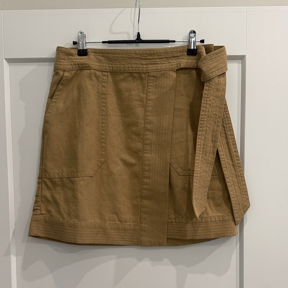 Banana Republic Camel Utility Mini Skirt with Tie Waist